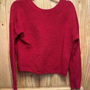 Hollister Women's Vibrant Red Crew Neck Sweater